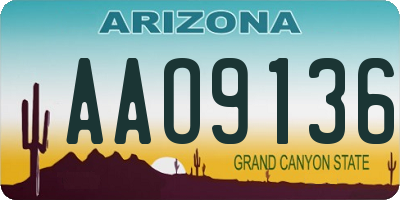 AZ license plate AAO9136