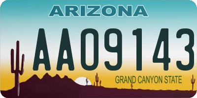 AZ license plate AAO9143