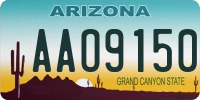 AZ license plate AAO9150