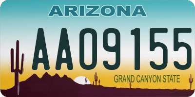 AZ license plate AAO9155