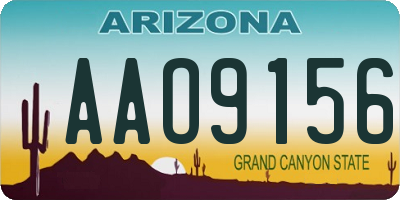 AZ license plate AAO9156