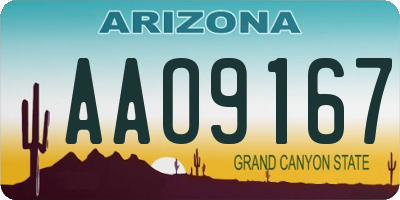 AZ license plate AAO9167
