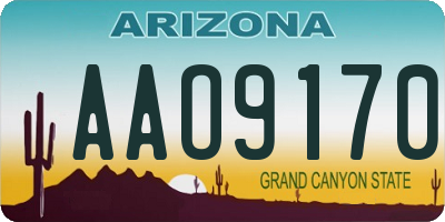 AZ license plate AAO9170