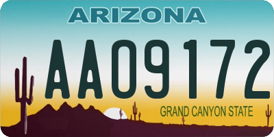 AZ license plate AAO9172