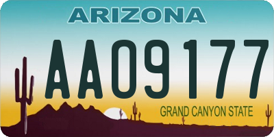 AZ license plate AAO9177