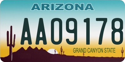 AZ license plate AAO9178
