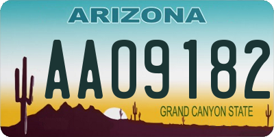 AZ license plate AAO9182