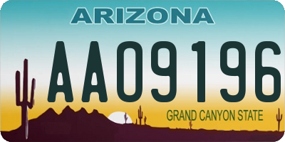 AZ license plate AAO9196