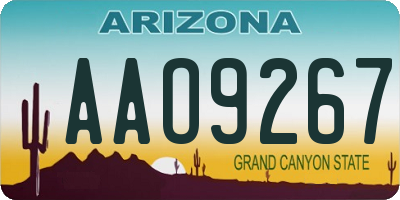 AZ license plate AAO9267