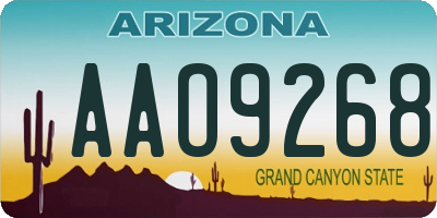 AZ license plate AAO9268