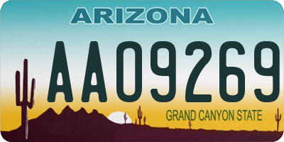 AZ license plate AAO9269
