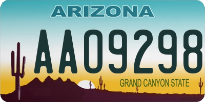 AZ license plate AAO9298