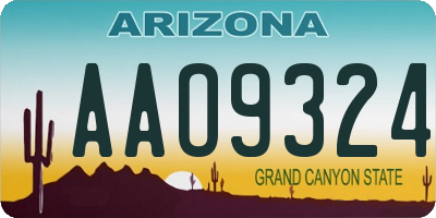 AZ license plate AAO9324