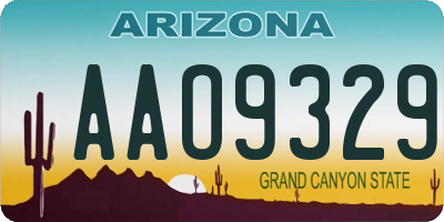 AZ license plate AAO9329
