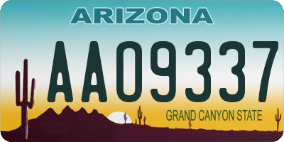 AZ license plate AAO9337