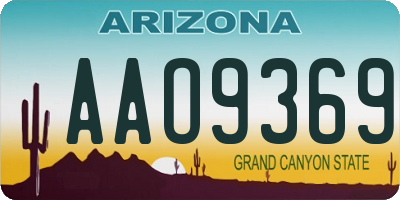 AZ license plate AAO9369