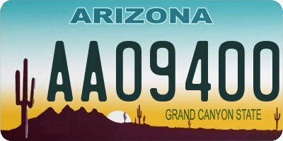 AZ license plate AAO9400