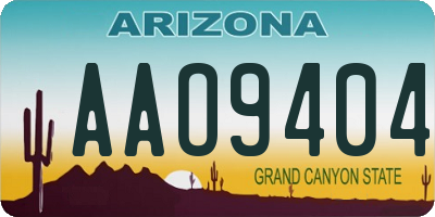 AZ license plate AAO9404
