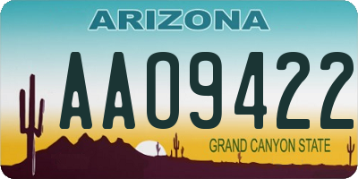 AZ license plate AAO9422