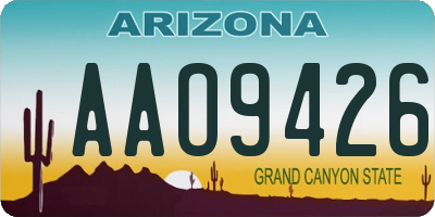 AZ license plate AAO9426