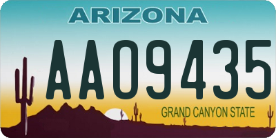 AZ license plate AAO9435