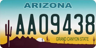 AZ license plate AAO9438