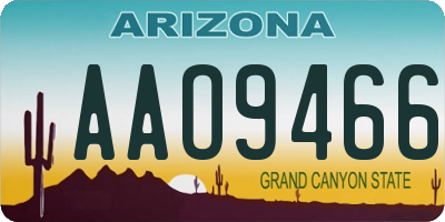 AZ license plate AAO9466
