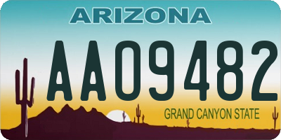 AZ license plate AAO9482