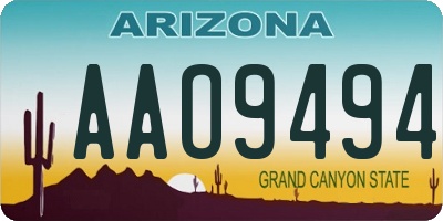 AZ license plate AAO9494