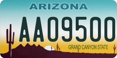 AZ license plate AAO9500