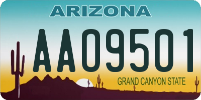 AZ license plate AAO9501