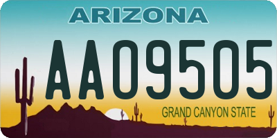 AZ license plate AAO9505