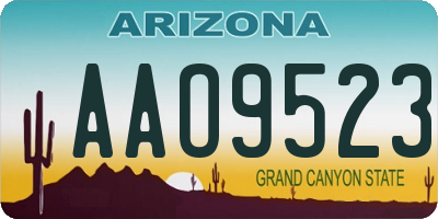 AZ license plate AAO9523