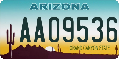 AZ license plate AAO9536