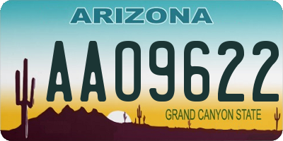 AZ license plate AAO9622