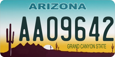 AZ license plate AAO9642