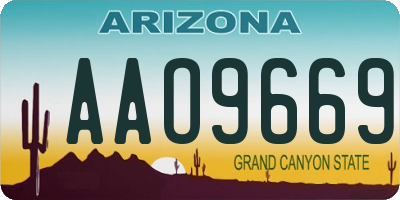 AZ license plate AAO9669