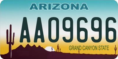 AZ license plate AAO9696