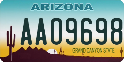 AZ license plate AAO9698