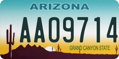 AZ license plate AAO9714