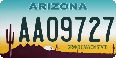 AZ license plate AAO9727