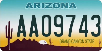 AZ license plate AAO9743