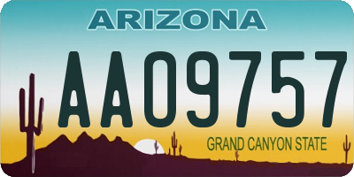 AZ license plate AAO9757