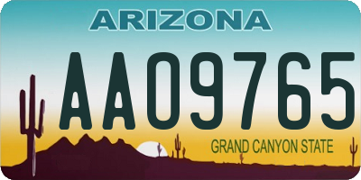 AZ license plate AAO9765