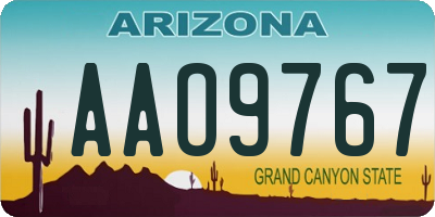AZ license plate AAO9767