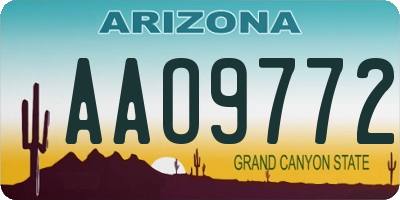 AZ license plate AAO9772