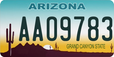 AZ license plate AAO9783