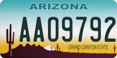 AZ license plate AAO9792