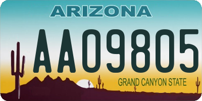 AZ license plate AAO9805
