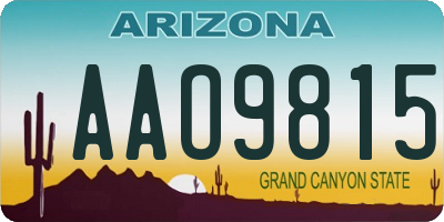 AZ license plate AAO9815